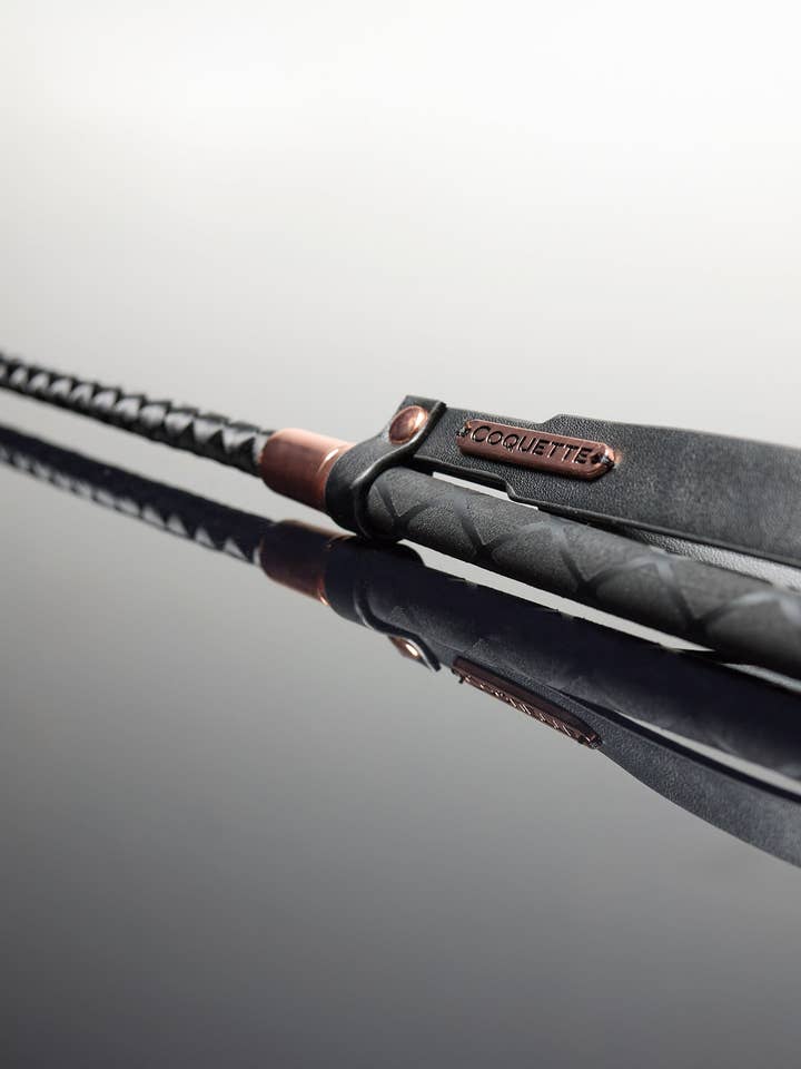 24606 BLACK FEATHERED TICKLER CROP by Coquette for wholesale by Grey Trade