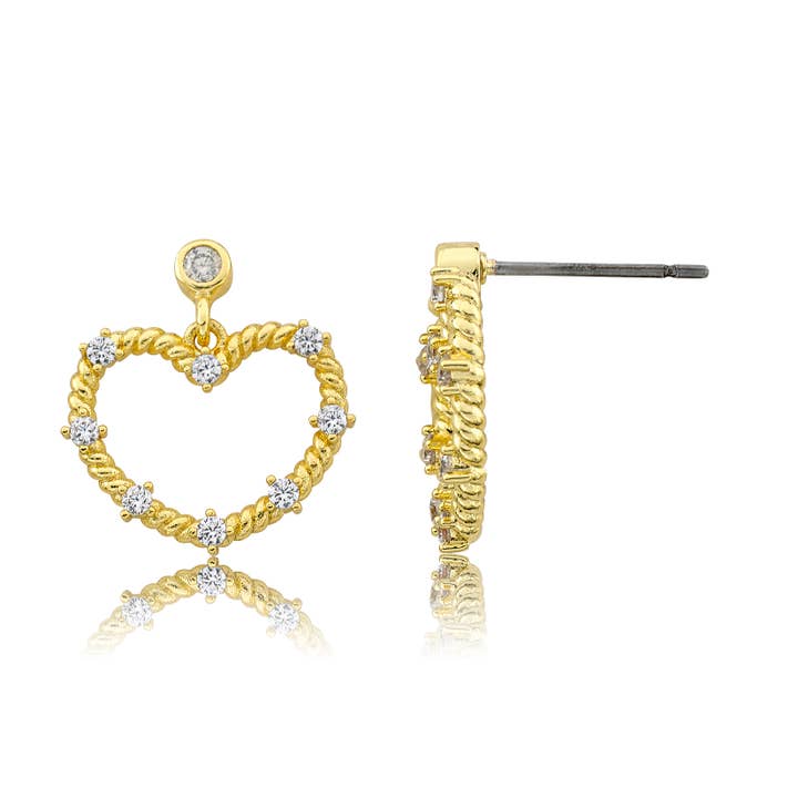 Rope Heart Dangle Earring for wholesale by Little Miss Twin Stars