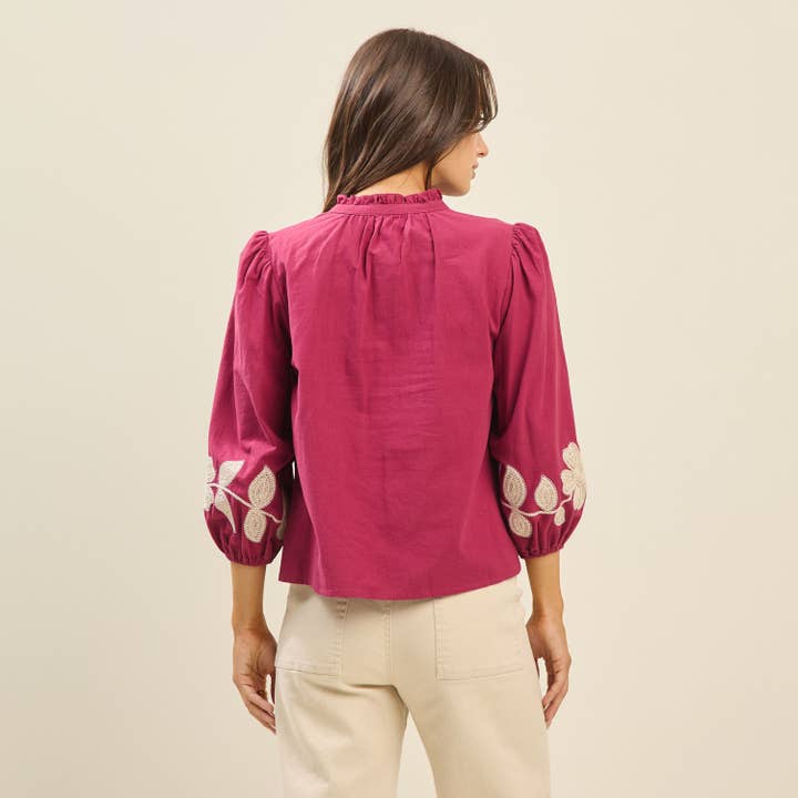 Able – Großhandel Hemd mit Button-down-Kragen – Damen – Bestickte Baumwollbluse10