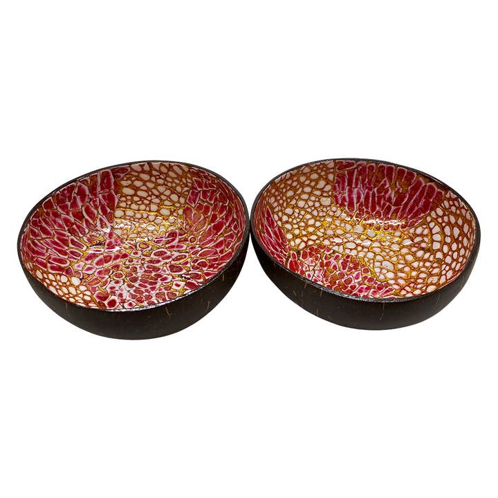 VIE - Wholesale Decorative Plate/Dish/Bowl - Hand-Painted Coconut Bowls, Lacquered, Set of 239