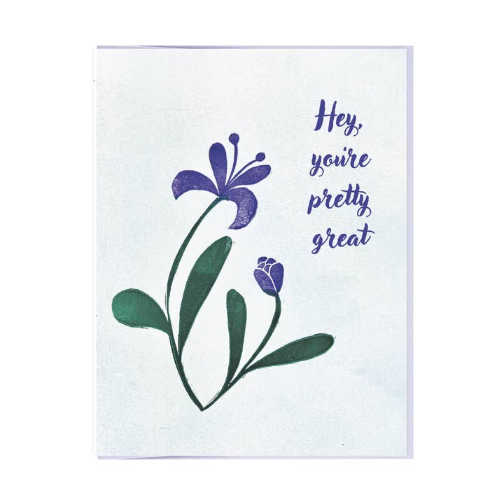 Ever Pollen Print Shop - Wholesale Friendship Card - WOOD VIOLET ENCOURAGEMENT FRIENDSHIP GREETING CARD