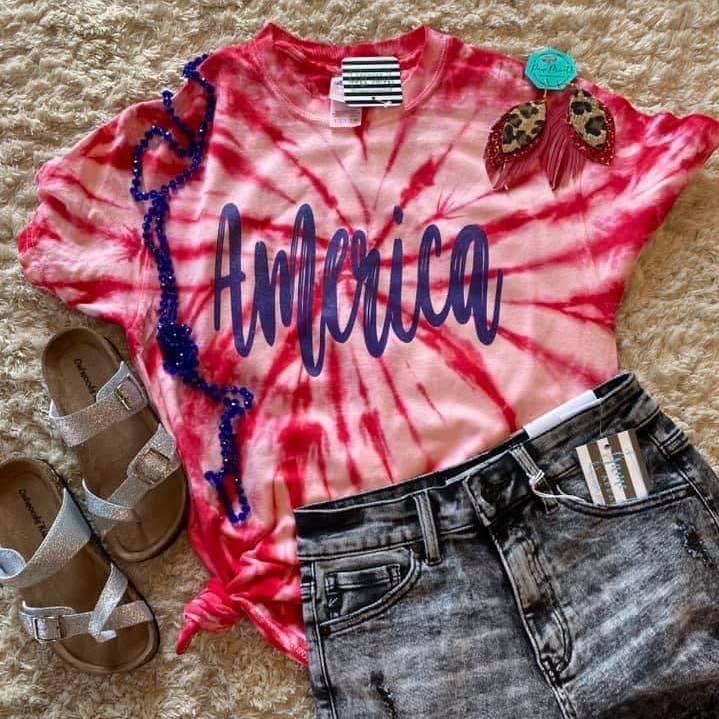 Camiseta America Tye-Dye para venta al por mayor de Game Day Apparel