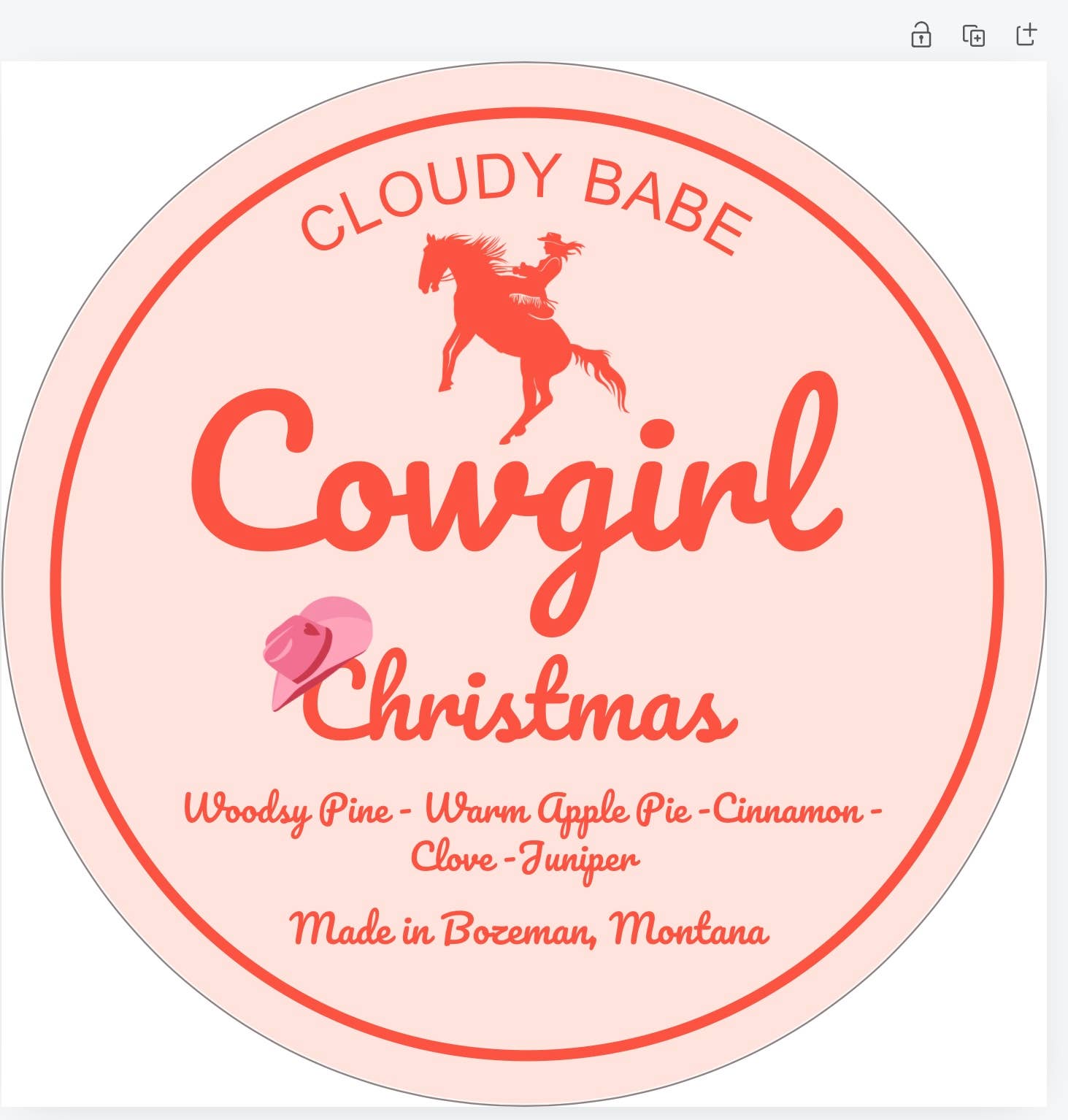 Cloudy Babe - Wholesale Jar/Filled Candle - Cowgirl Christmas Candles1