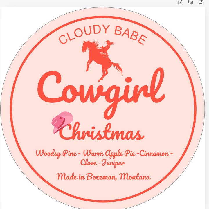 Cloudy Babe - Wholesale Jar/Filled Candle - Cowgirl Christmas Candles1