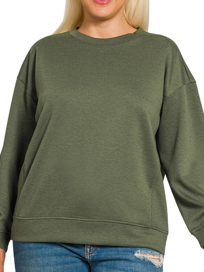 Plus Scuba Ronde Hals Sweatshirts voor wholesale door Vanilla Monkey