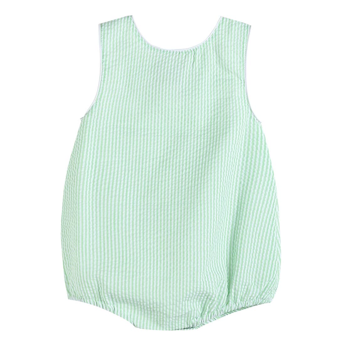 Lil Cactus – wholesale Byxdress - Baby – Klassisk Grön Seersucker Baby och Småbarn Bubble Romper1
