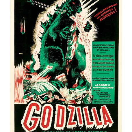Laughing Elephant - Vendita all'ingrosso Cartoline - Godzilla Poster - Cartolina con poster di film retrò1