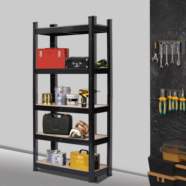 as picture 5 Tier Heavy Duty Metal Shelving Rack Unit Garage Storage Shelf Black UK for wholesale on Faire2