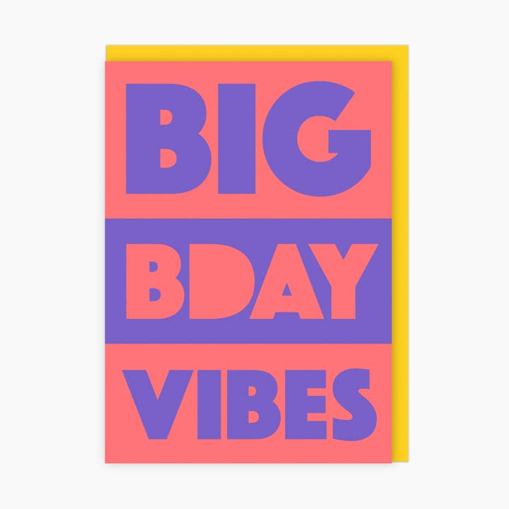 Grandes Vibraciones de Cumpleaños - Tarjeta de Cumpleaños Tipográfica Brillante y Audaz para venta al por mayor de LoveLossDiscoballs