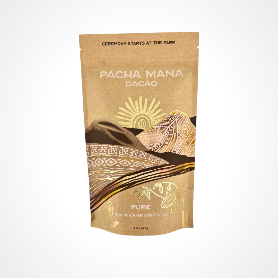 Pacha Mana Cacao - Wholesale Hot Cocoa Mix/Kit - Pure (Ground Cacao) Bag 8 oz. (1/2 lb) & 16 oz (1 lb)1