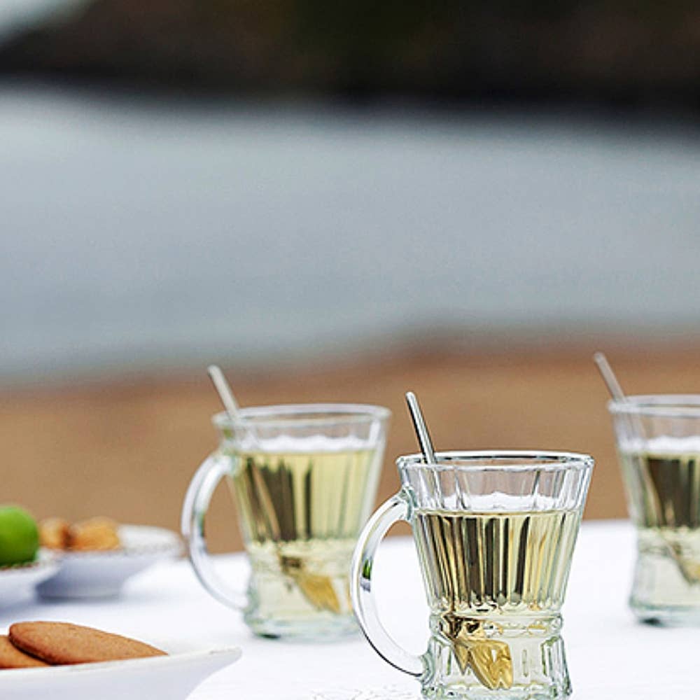 Hakan - Wholesale Tea Set - Venus Clear Glass Teacup Set of 6 with Handle, 5.25 Oz3