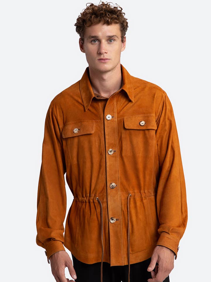 Gaucho Buenos Aires - Wholesale Shirt Jacket/Shacket - Men's - Sandro Suede Overshirt in Cognac2