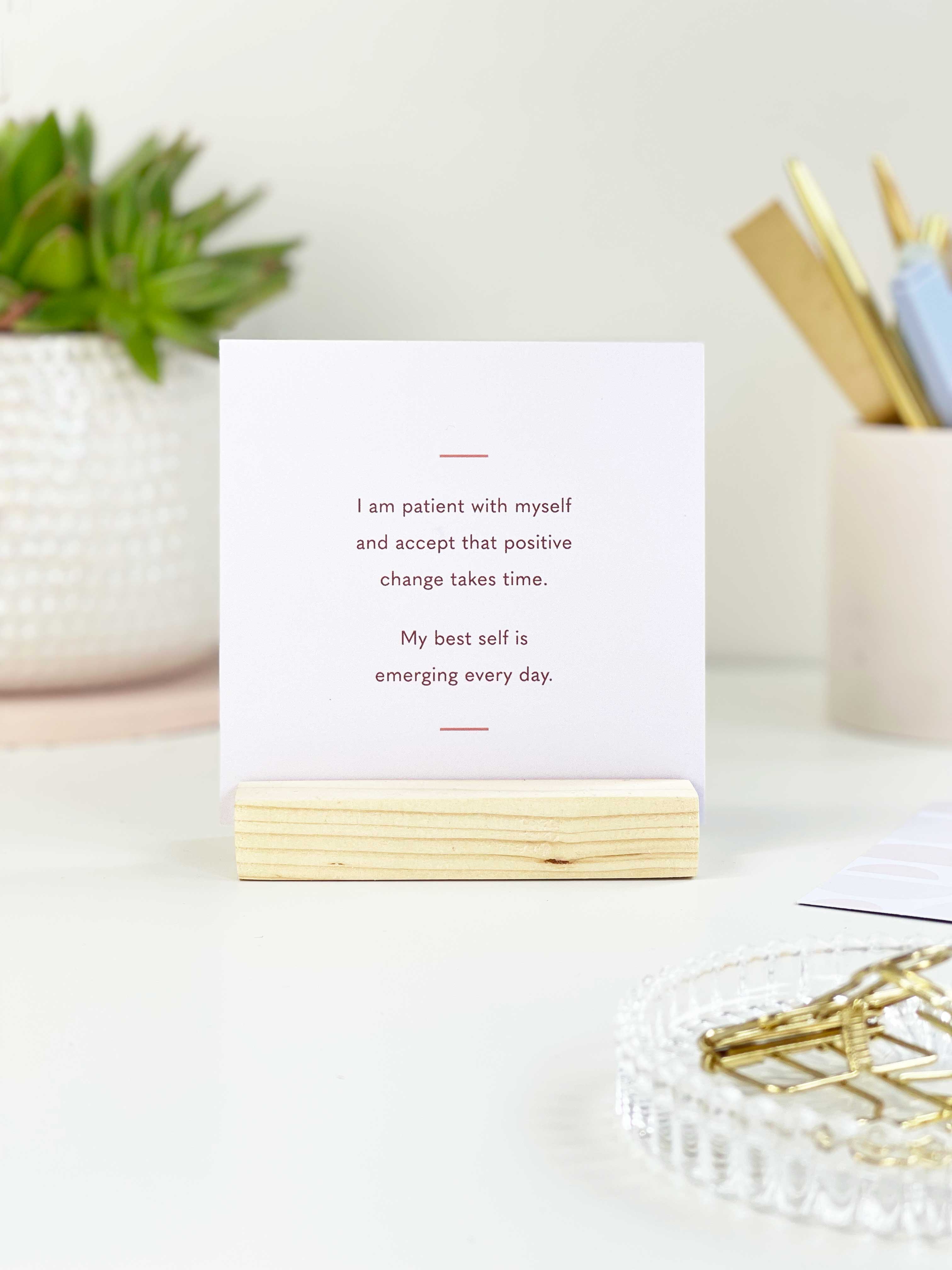 AIM Studio Co – wholesale Stationery/notecard set – 'I am' Affirmation Card Bundle with Wooden Holder4