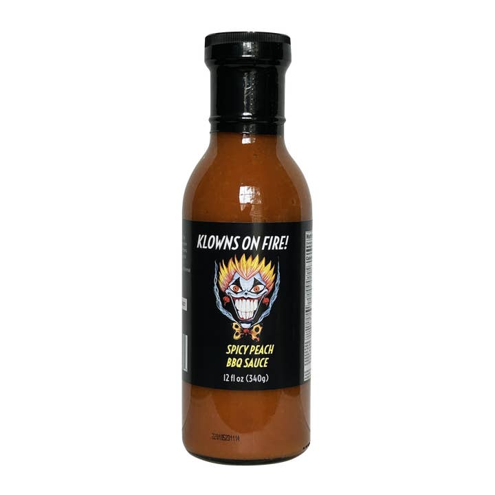 Klowns On Fire Gourmet Sauces - Wholesale BBQ Sauce - Spicy Peach BBQ/Wing Sauce