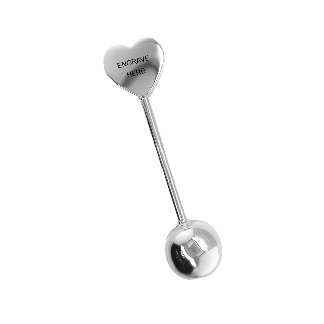 Atlanta Jewelers Supply - Wholesale Handheld Rattle - Baby - German Silver Baby Rattle With Heart Disc0