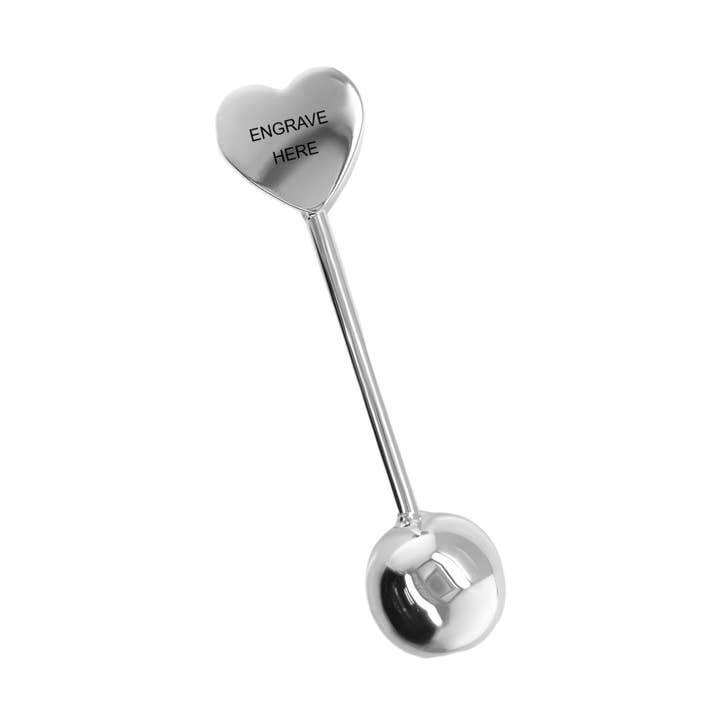German Silver Baby Rattle With Heart Disc for wholesale by Atlanta Jewelers Supply