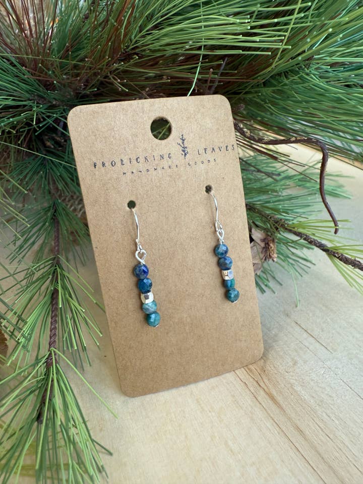 Lapis Silver Earrings for wholesale by Frolicking Leaves