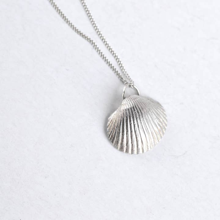 Pingente Natural Sea Shell - Prata - médio por atacado de Bijoux de La Lande