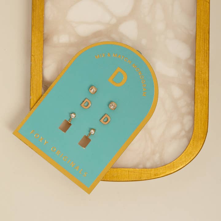 Foxy Originals - Wholesale Jewelry Set - Monogram Collection | Alphabet Mix & Match Earrings Pack28