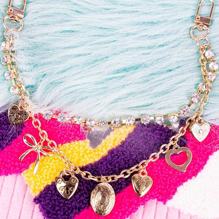 Wholesale Accessory Market - Wholesale Purse/Bag Accessory - Women's - Crystal Avenue Hearts A Plenty Goldtone & Crystal Handbag Chain0