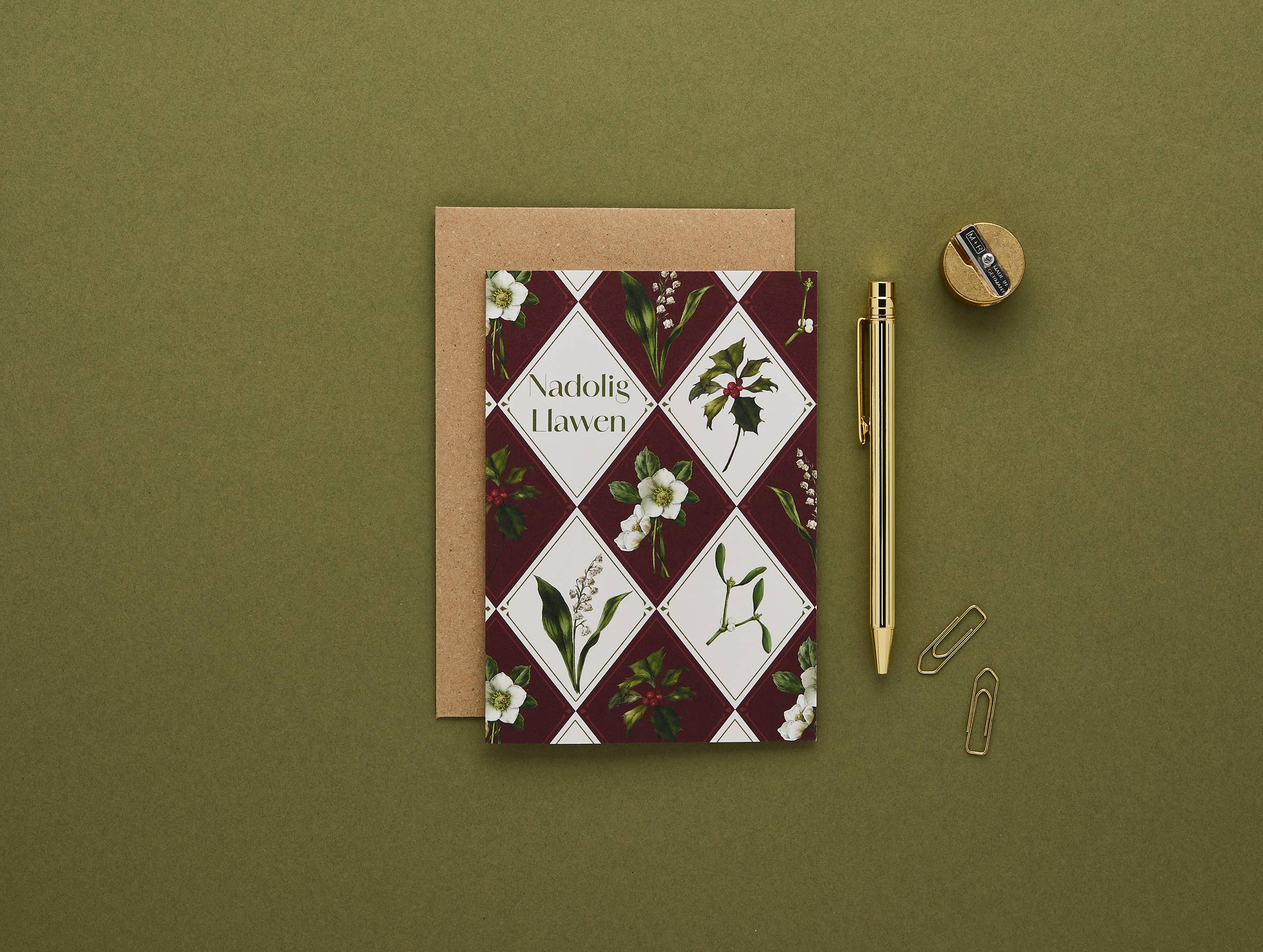 Catherine Lewis Design - Wholesale Christmas card - Nadolig Llawen - Carnivalesque -Cymraeg/Welsh Christmas Card