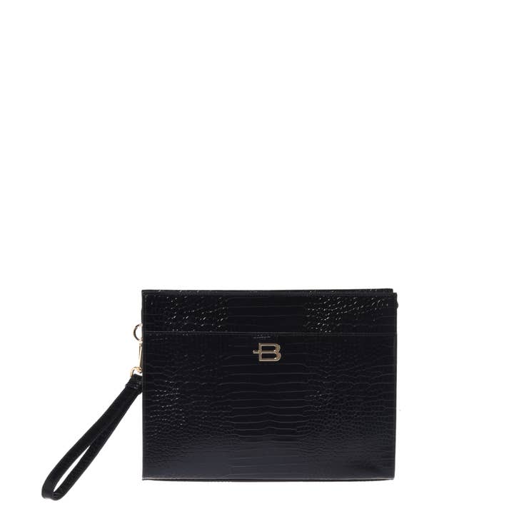 Unis. Croc P Black Clutch for wholesale by Baldinini