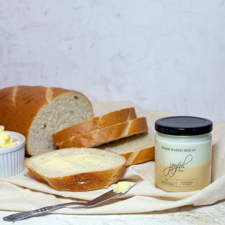 Fresh Baked Bread Soy Candle 8 oz for wholesale by Joyful Home Inc.