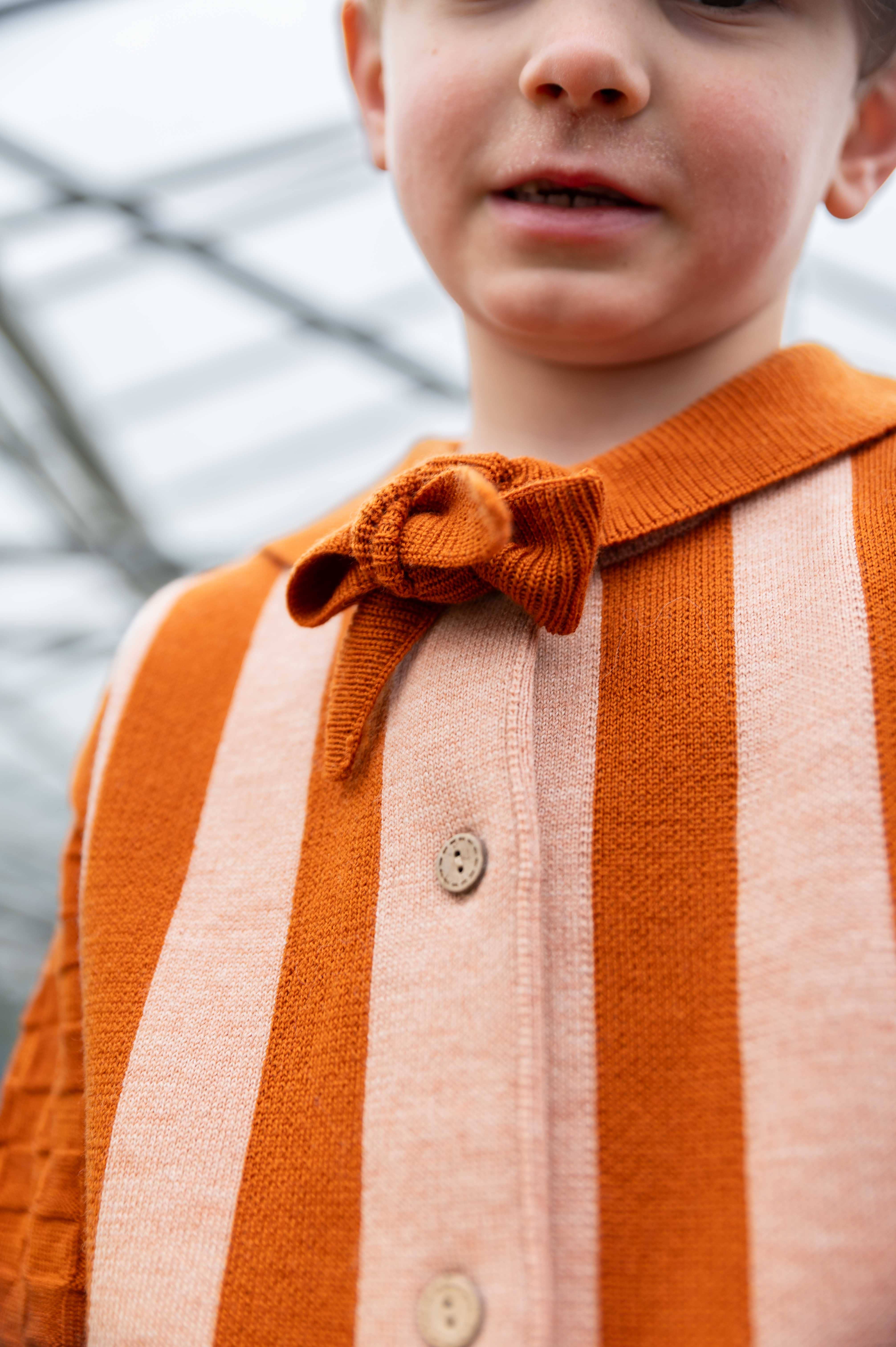 Knit Planet – wholesale Sweater vest – Kids – Stripe Vest Gingerbread/Pastel Orange5