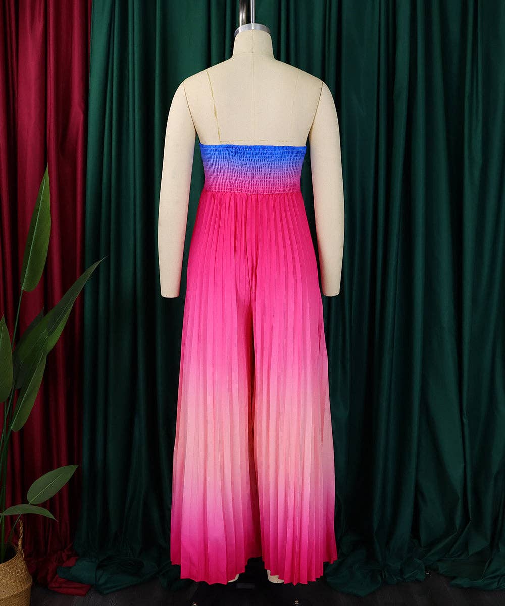 Aria Romance - Wholesale Jumpsuit - Women's - Gradient Strapless Wide-Leg Jumpsuit5