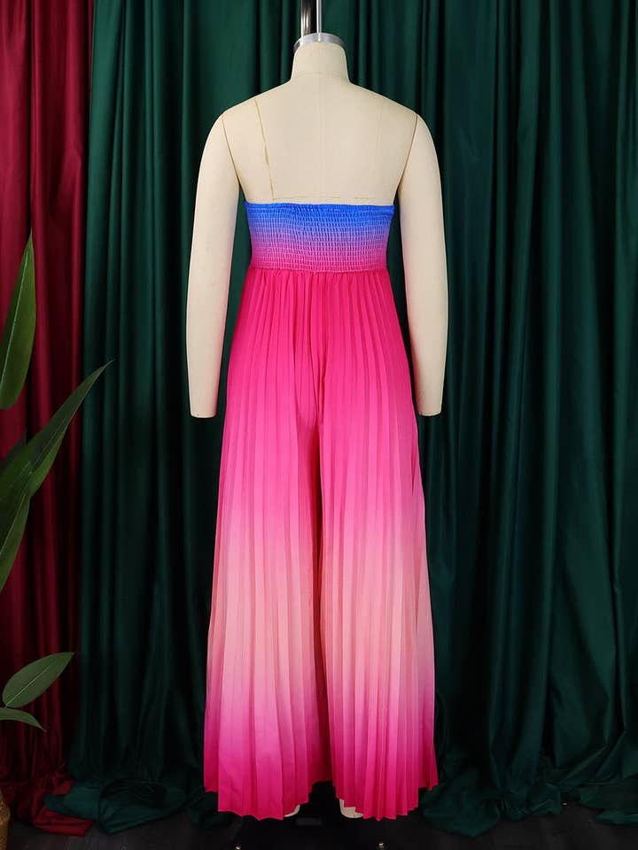 Aria Romance - Wholesale Jumpsuit - Women's - Gradient Strapless Wide-Leg Jumpsuit5
