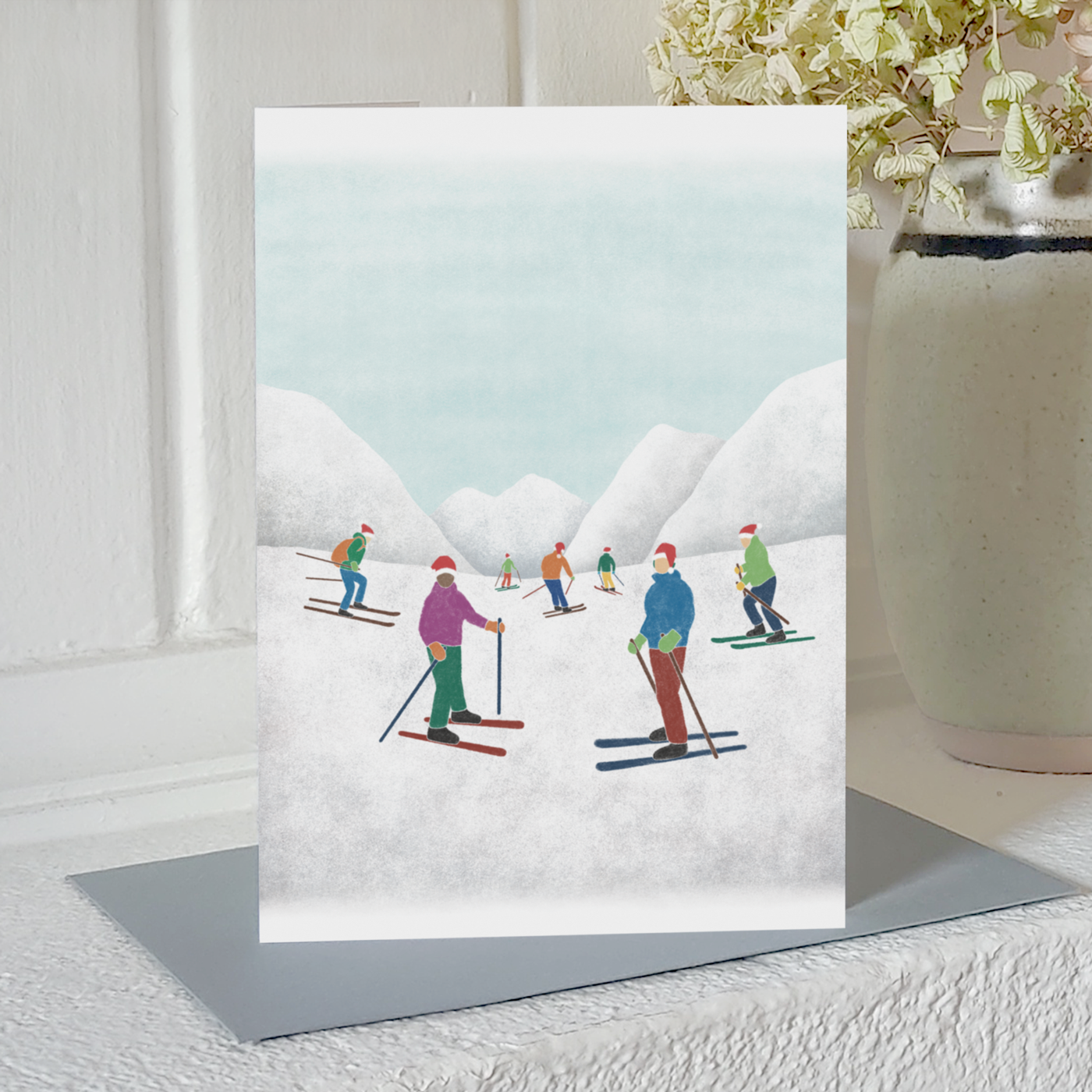 Ingletop - Wholesale Christmas Card - Skiing Christmas Card - Santa Hats2