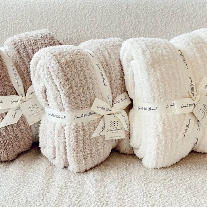 Local Beach - Wholesale Throw Blanket - Solid Ribbed Luxe Home Cozy Blanket7