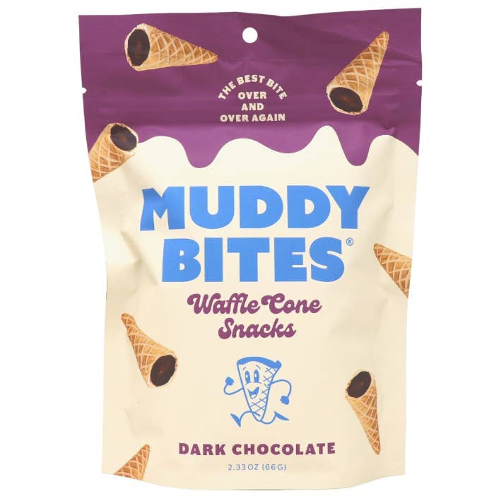 iSweet.ca - Wholesale Chocolate Covered Sweets - Muddy Bites Dark Chocolate Waffle Cone 2.33 oz