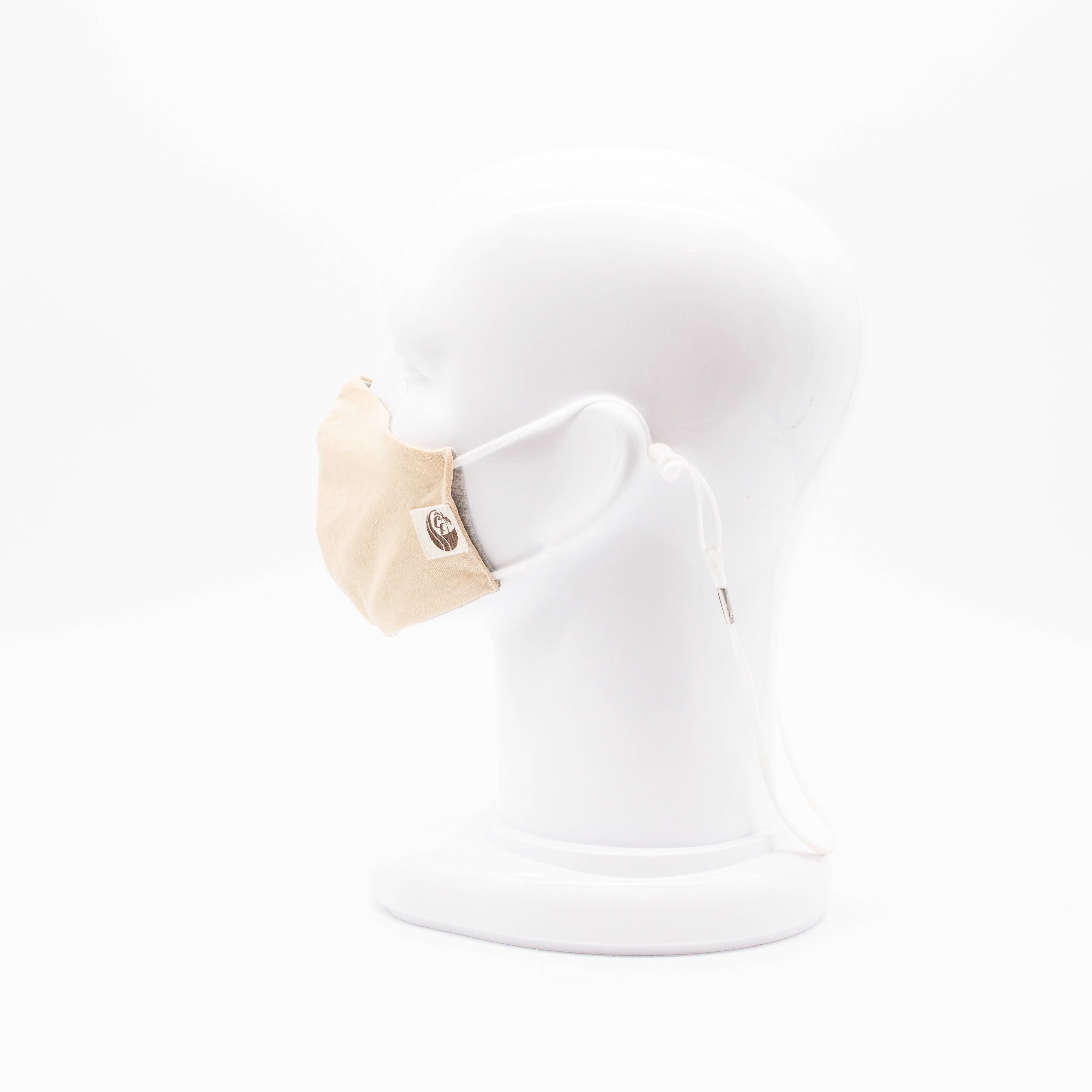 Maskdanna by Califortunate - Wholesale Protective Face Mask/Shield - MVSK SATIN TAN2