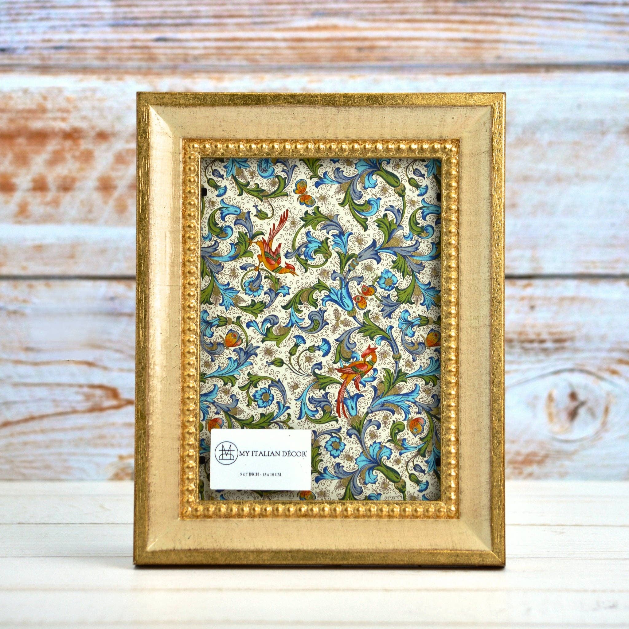 Via Graceffo - Wholesale Picture Frame - Italian Florentine Carved Wood Beaded Photo Frame, 4x6, 5x7, 8x108