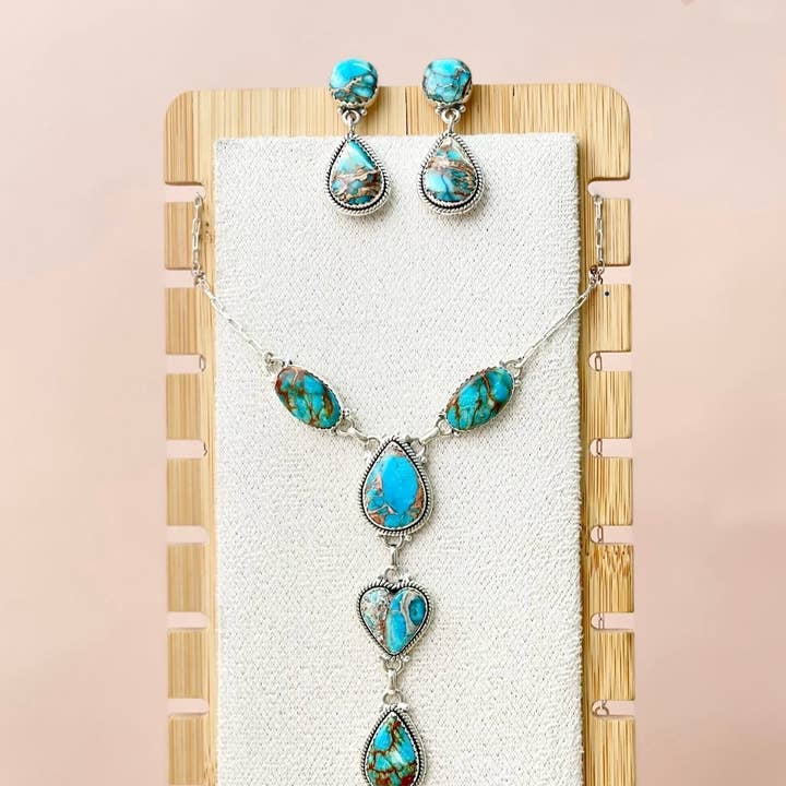 Krush Kandy - Wholesale Jewelry Set - Desert Blue Jasper Necklace and Earring Set