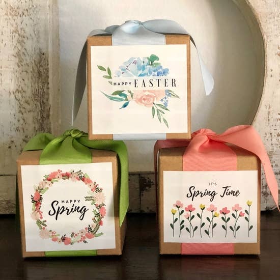 Spring / Easter Custom 8oz Toffee Boxes for wholesale by B. Toffee & Treats