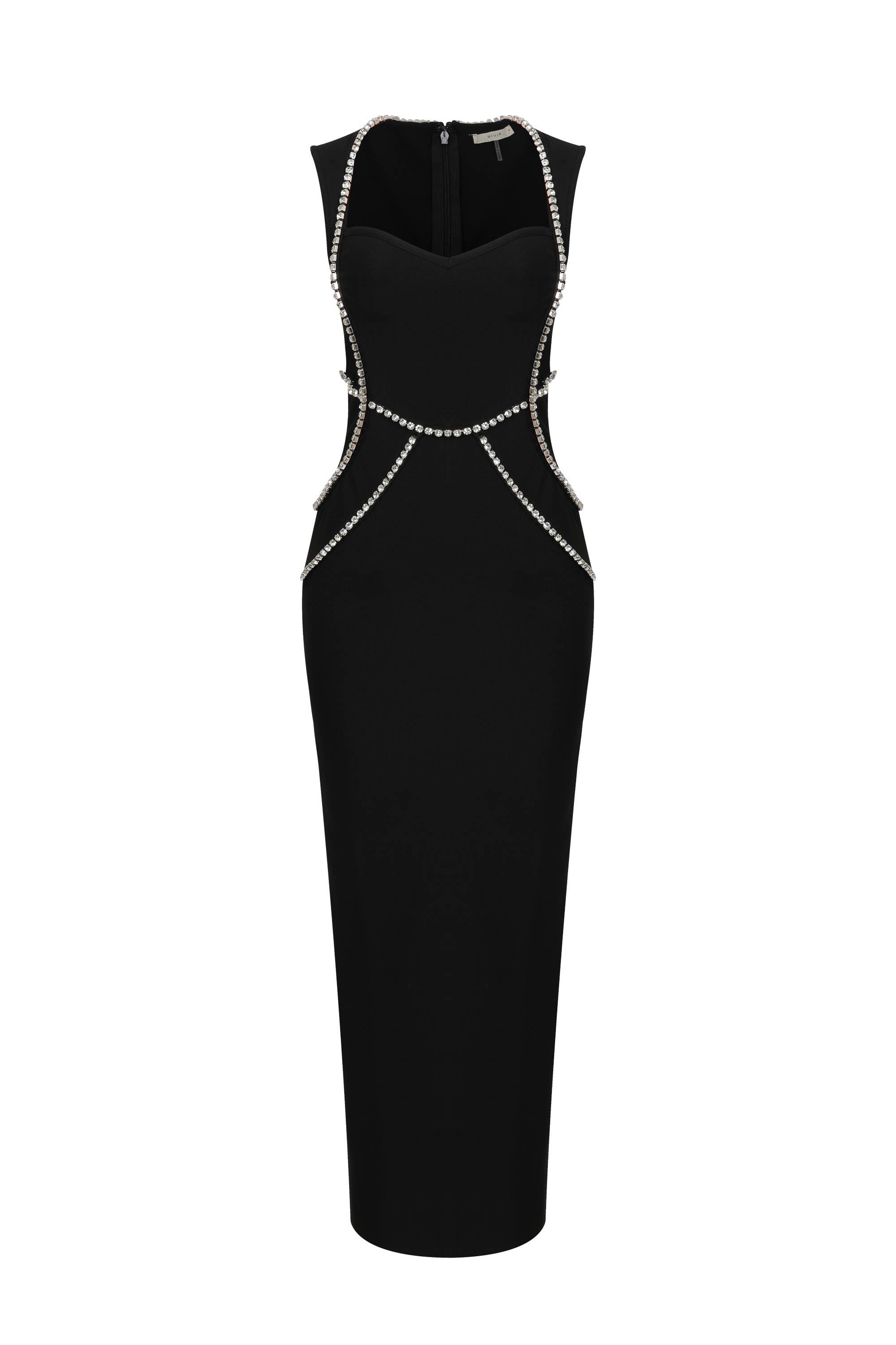 Zwart Mouwloze bandagejurk met strassstenen voor groothandel op Faire