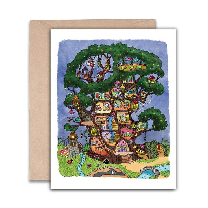 Fairy House Card for wholesale by Jodi Lynn's Emporium of Doodles