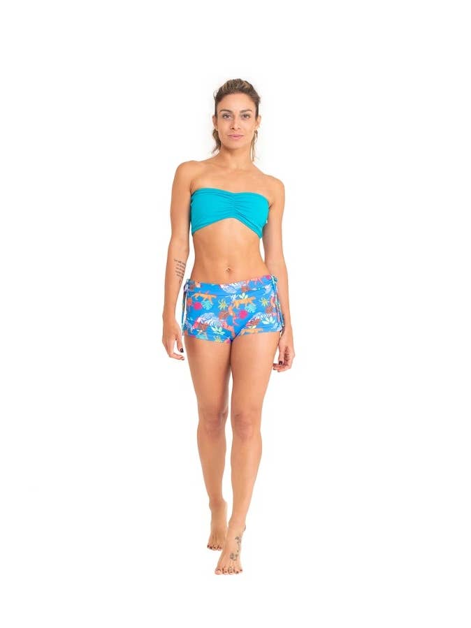 Yoga | Activewear | Hot Yoga - Wholesale Athletic Shorts - Women's - Side String Shorts, Creatures from the Jungle1