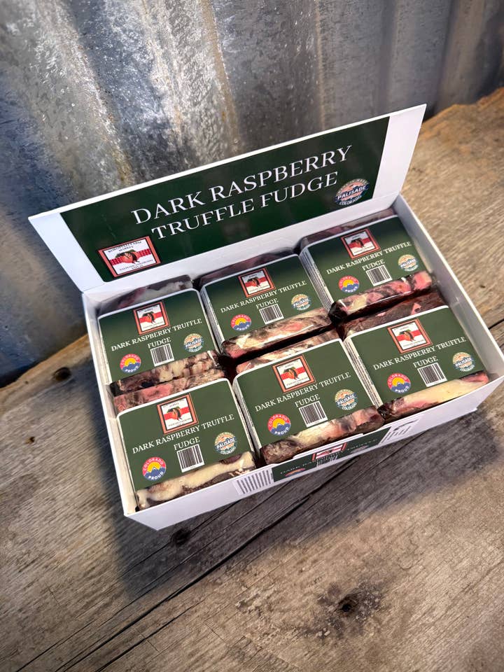 Dark Raspberry Truffle Fudge for wholesale by Kokopelli Farm Market