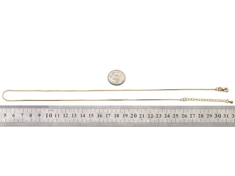 BestBeads&Beyond - Wholesale Link & Chain Necklace - Dainty Thin Gold Filled box Chain Necklace, sku#ZX1053