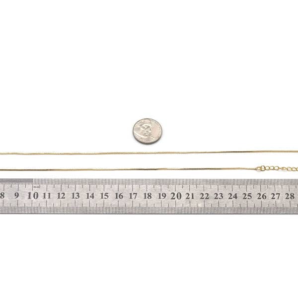 BestBeads&Beyond - Wholesale Link & Chain Necklace - Dainty Thin Gold Filled box Chain Necklace, sku#ZX1053