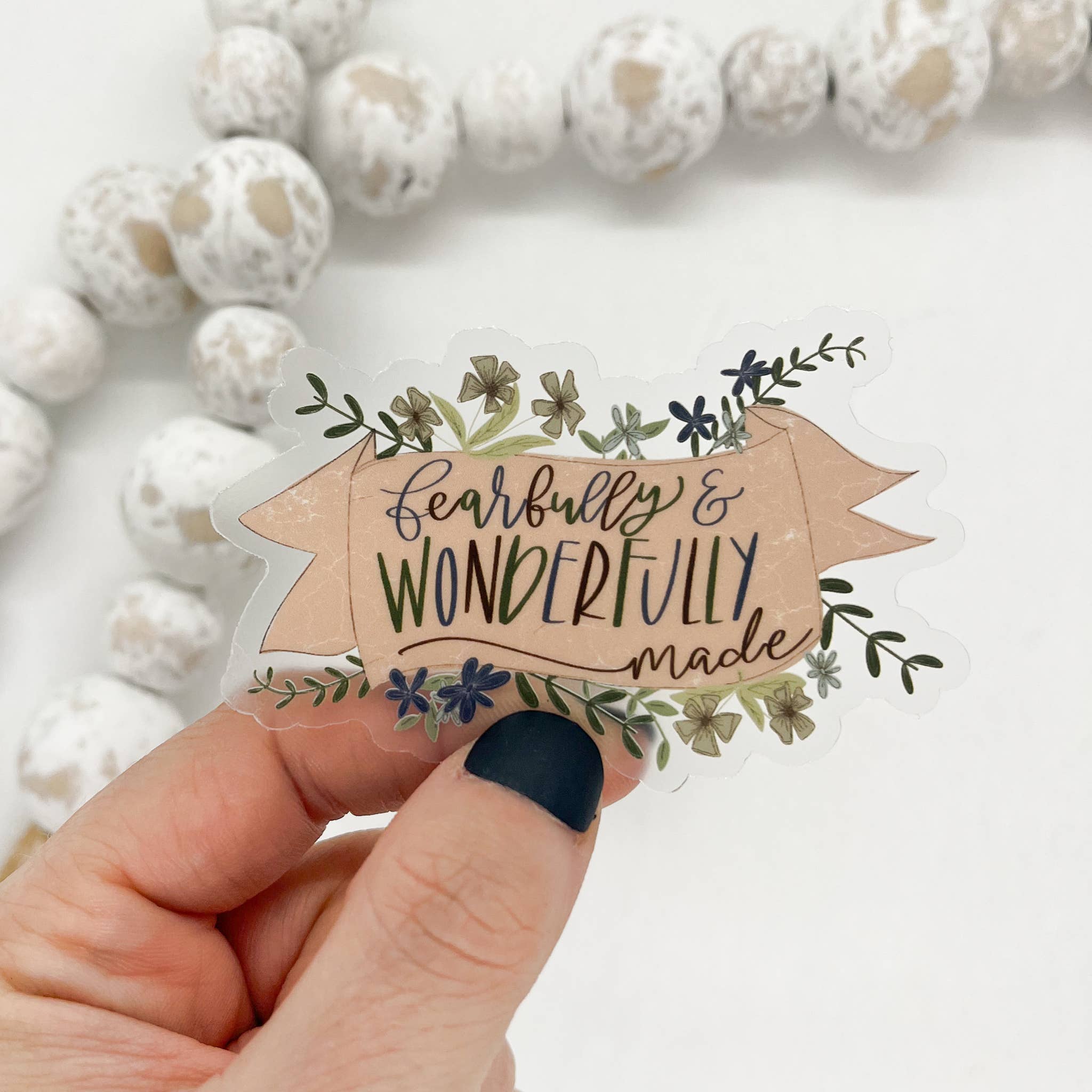 Savannah and James Co - Venta al por mayor Pegatina - Fearfully & Wonderfully Made, vinilo transparente, calcomanía, 3 x 3 pulgadas1