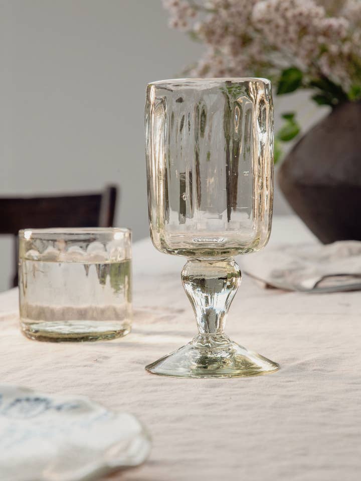 Handblown Fluted Glass for wholesale by Villa Lua Home