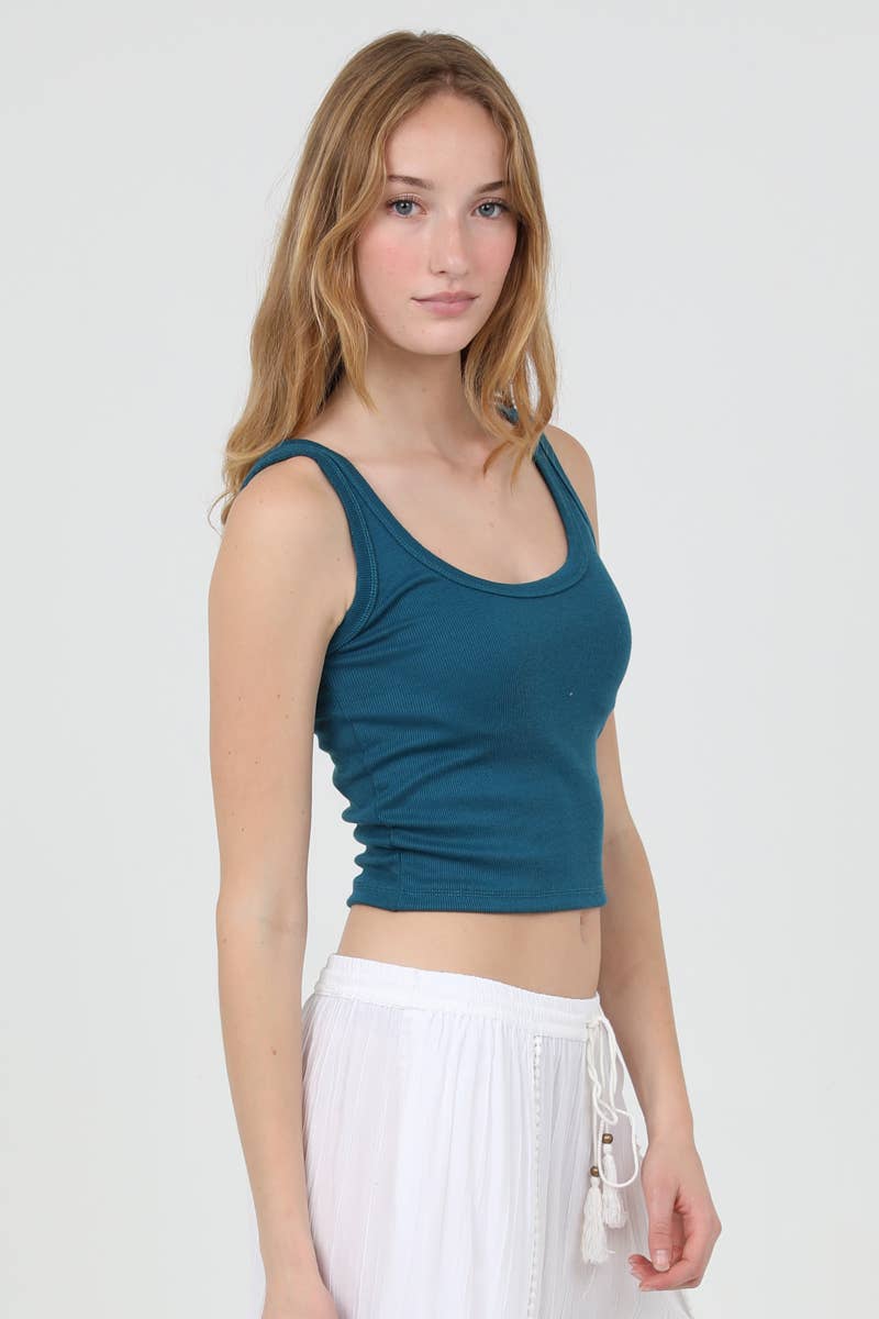 ANGIE – wholesale Tank top – Women′s – X2CA5-ASIS RIB KNIT SCOOP NECK TANK27