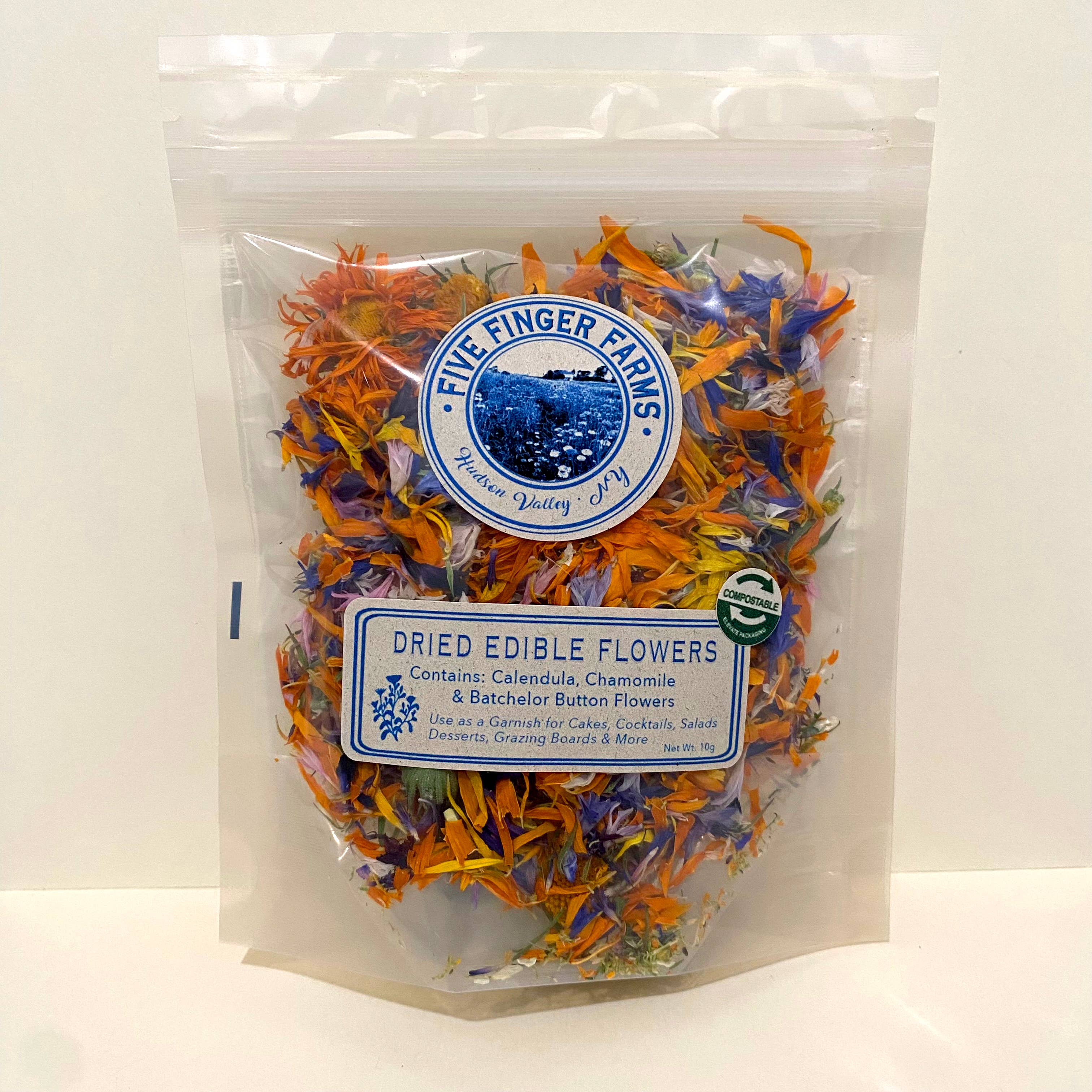 Five Finger Farms - Vendita all'ingrosso Topper per torte/cupcake - Fiori commestibili - Decorazione con fiori secchi veri e naturali2