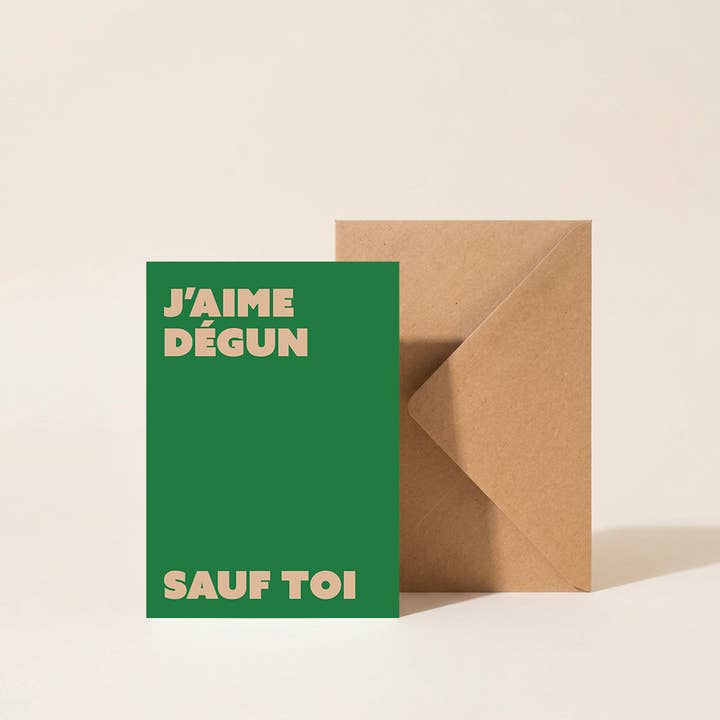 Biglietto + busta "Non amo nessuno.. tranne te" per la vendita all'ingrosso da parte di Majo Edition