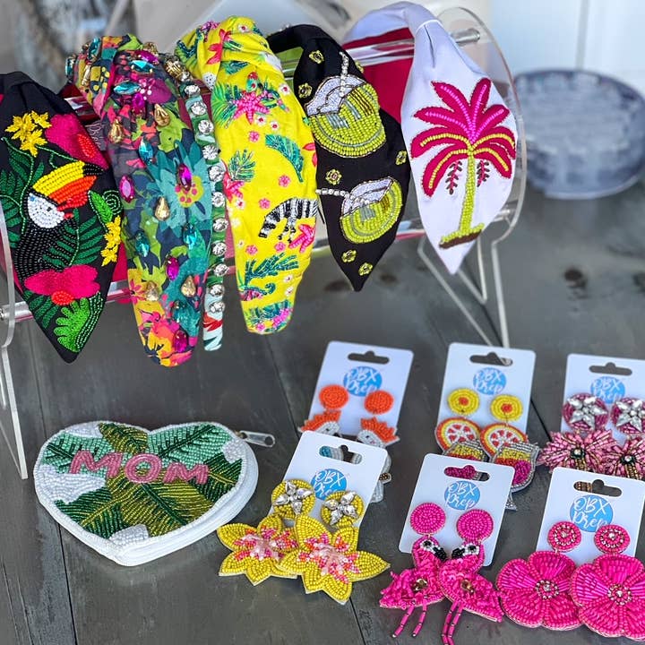 OBX Prep - Venta al por mayor Pendientes colgantes - Pendientes colgantes con cuentas de hibisco amarillo5