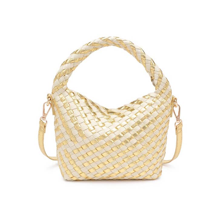 Moda Luxe - Wholesale Top Handle Bag - Women's - Jessamine Woven Mixed Material Crossbody13